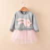 New spring infant skirt 1 long sleeved dress 2 female baby cartoon 3 4 princess dress lace dress tide - Image 3