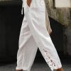Women Casual Lightweight Drawstring Elastic Waist Pants With Pockets