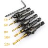 Woodworking countersink drill titanium set 5 pieces