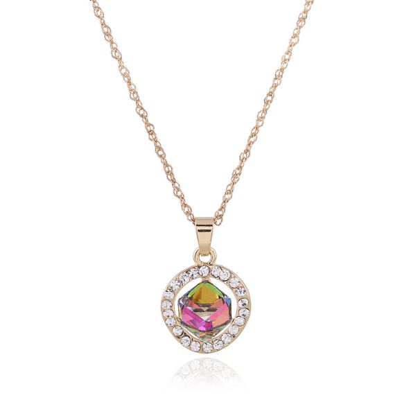 Bridal Necklace, earrings set, crystal jewelry, color gold, Korean pendant, new promotion, factory direct sales - Image 2