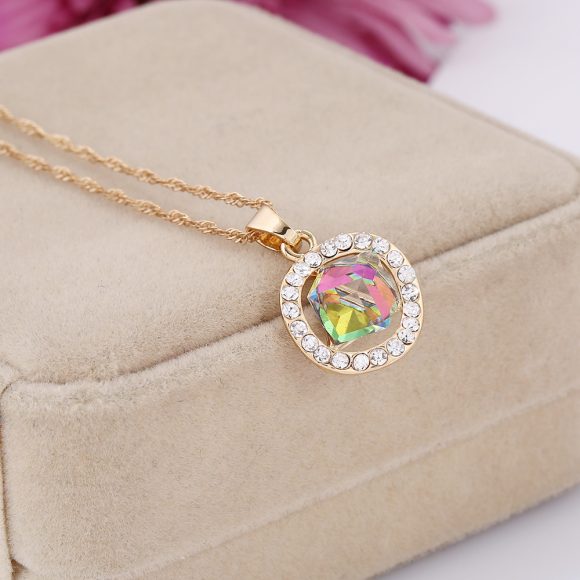 Bridal Necklace, earrings set, crystal jewelry, color gold, Korean pendant, new promotion, factory direct sales - Image 5