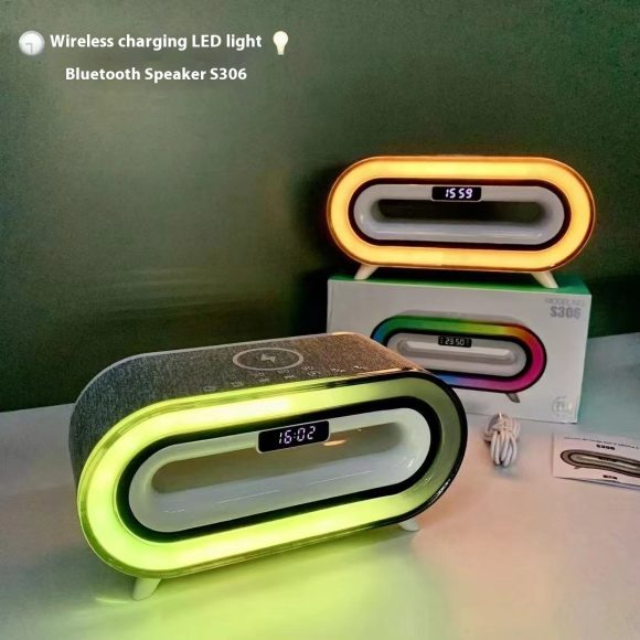Wireless Charger White Noise Desktop Bluetooth Speaker - Image 5