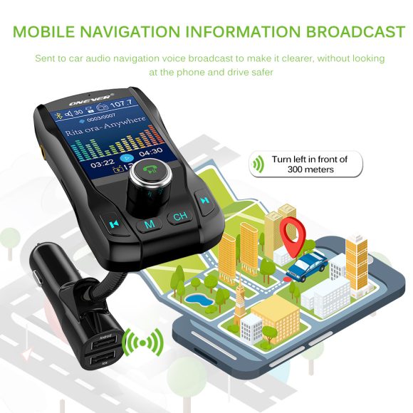 Compatible with Apple , Card car FM transmitter Bluetooth hands-free color screen - Image 5