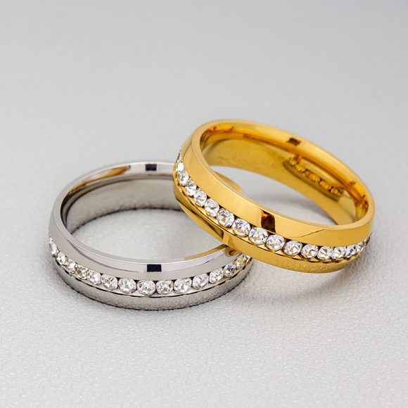Personalized Fashion Single Row Diamond Ring Stainless Steel - Image 10