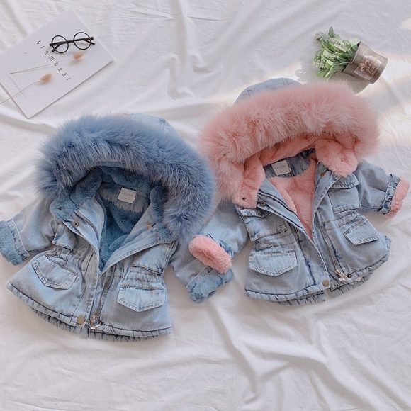 Girls' denim plus velvet jacket autumn and winter - Image 6