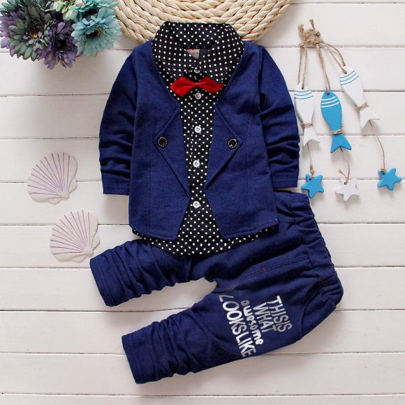 Children's Children's Suit Bow tie Sweater Small Trousers - Image 9