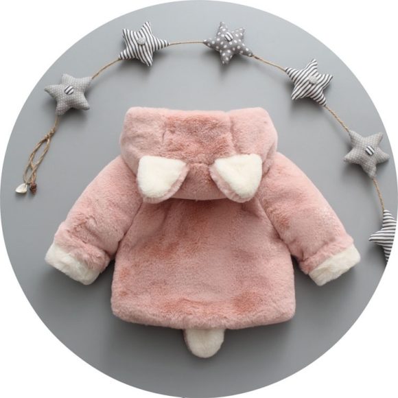autumn and winter new children's wear plus velvet thickening children's jacket small rabbit hair Korean version of the sweater one generation - Image 2