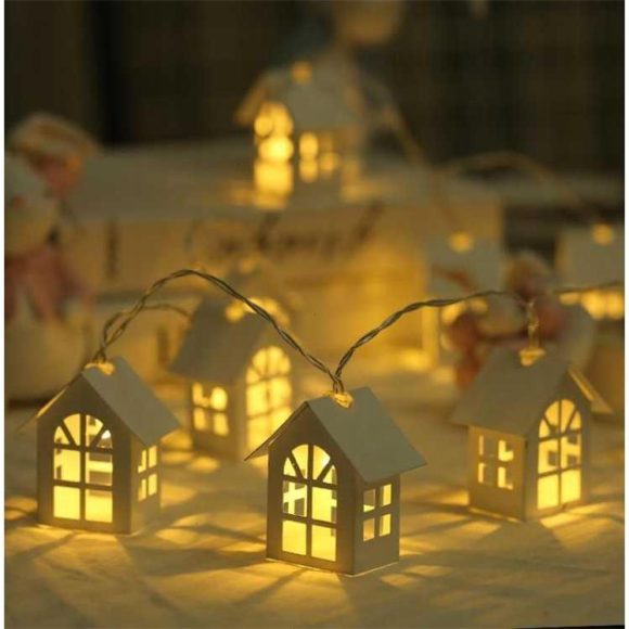 2M 10pcs LED Christmas Tree House Style Fairy Light Led String wedding natal Garland New Year christmas decorations for home - Image 3