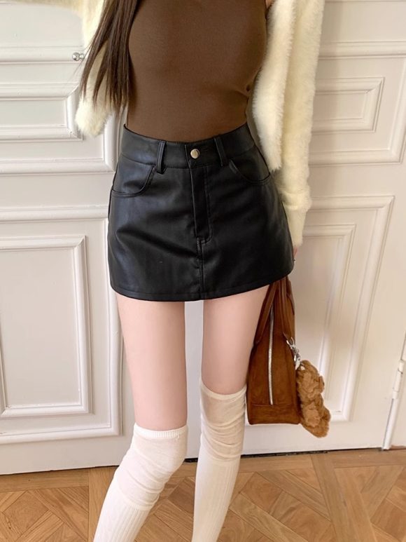 Women's Fall Winter Fashion Special High Waist Short Skirt - Image 3