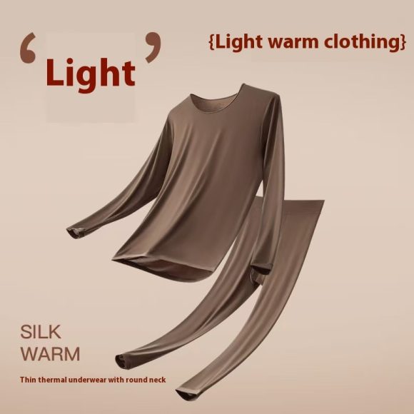 Men's High Elasticity Warm Ultra-thin Autumn Clothing And Pants Set - Image 3