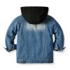 Children's Fake Two-piece Denim Jacket, Children's Hooded Fashion Casual Top - Image 4