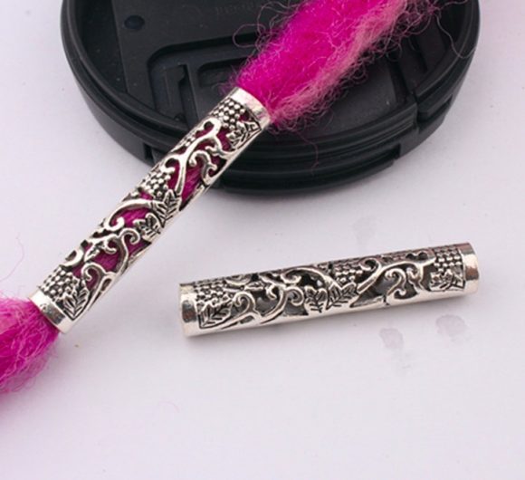 10 Pcs / Lot silver metal hollow hair braid - Image 7