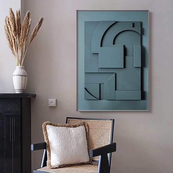 Three-dimensional Abstract Silent Style Geometric Morandi Hanging Painting - Image 2