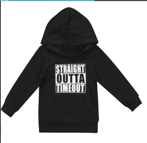 Children's hooded sweater letter top - Image 2