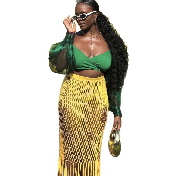 Women's Fishnet Beach Skirt Tassel Skirt - Image 7