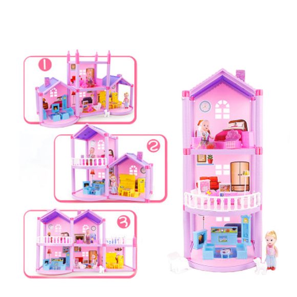 House Doll House Villa DIY Assembled House - Image 4