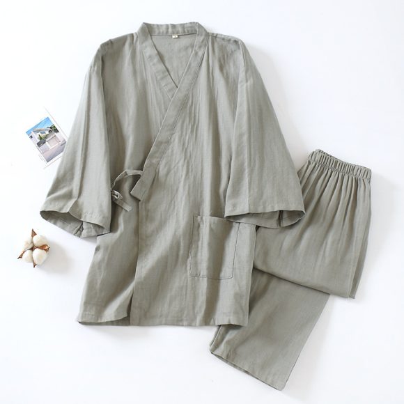 Men's Pure Cotton Gauze Pants Pajamas - Image 4