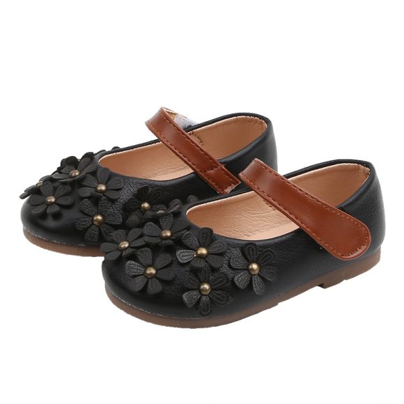 Girls' Small Leather Shoes, Female Babies, Flower Single Shoes, Soft Soles, Little Girls - Image 6