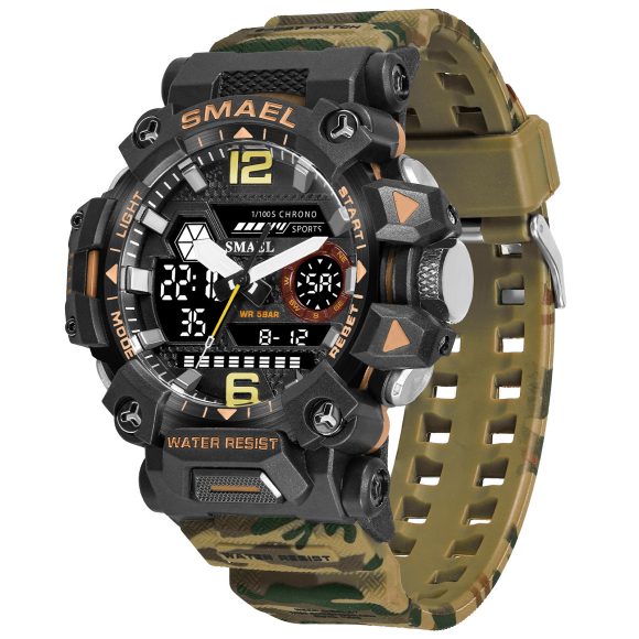 Tactical Men Camouflage Alloy Military Style Luminous Waterproof Outdoor Electronic Watch - Image 3