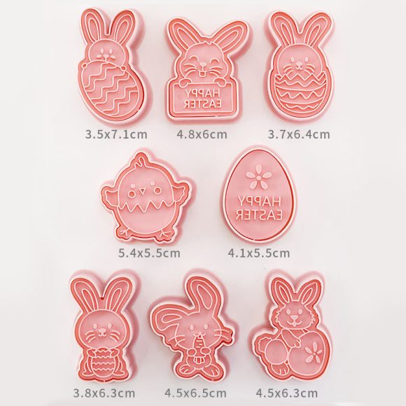 Easter Cookie Mold Cartoon Bunny Easter Egg Cookie Press - Image 7