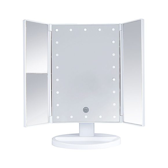 Three-sided Foldable Magnifying Desktop Makeup Mirror With Lamp - Image 6