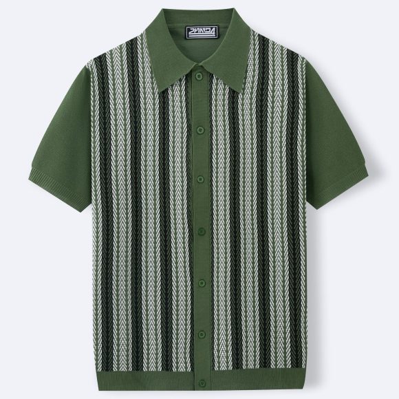 Men's Casual Striped Jacquard Sweater - Image 6