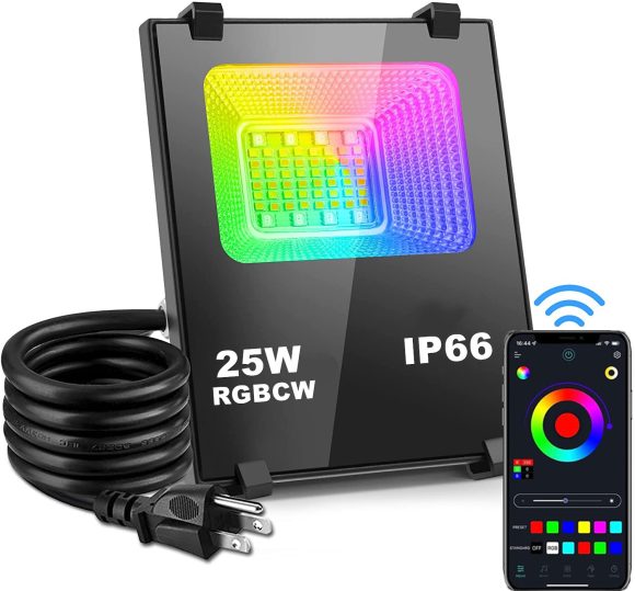 IP66 Waterproof Garden Smart Bluetooth RGBW Flood Light - Image 2