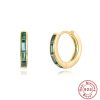 Sterling Silver Earrings Square Colorful Crystals - Image 9