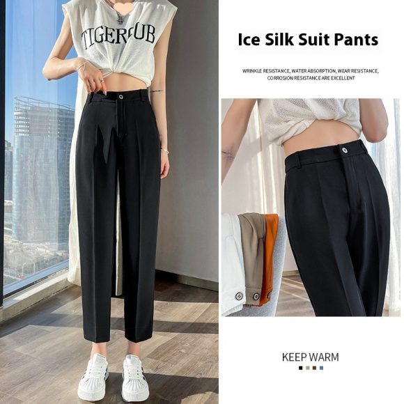White Suit Pants For Women Spring And Autumn Loose - Image 2