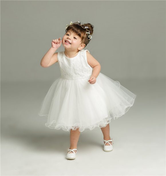 Cute Baby White Fluffy Dress Two-piece Set - Image 2