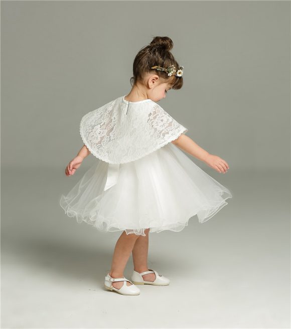 Cute Baby White Fluffy Dress Two-piece Set - Image 5