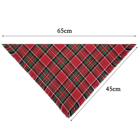 Vivifying Fall Dog Bandana With Tassels Edges Classic Plaid Triangle Dog Apparel Accessories Unny Dog Scarf Costume For Thanksgiving Photo Prop  And Party Decor - Image 7