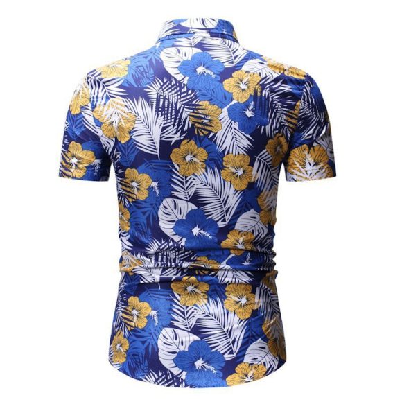 Men's Summer Beach Short-sleeved Floral Shirt - Image 6