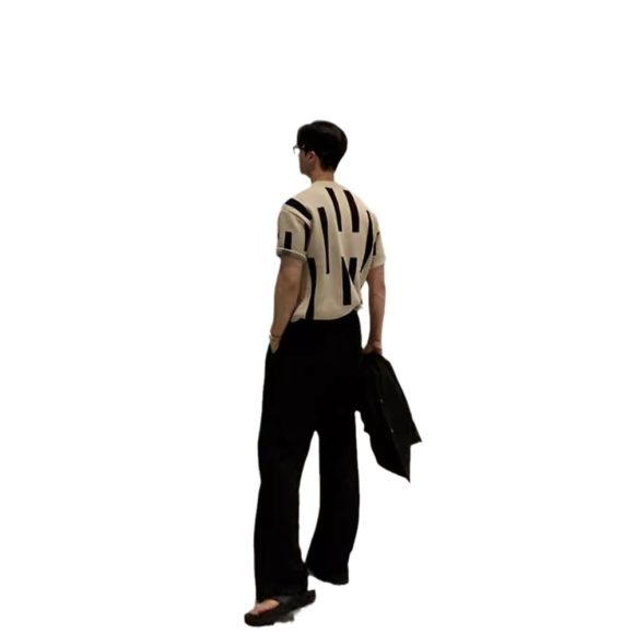 American High Street Round Neck Knitted Short Sleeve T-shirt - Image 3