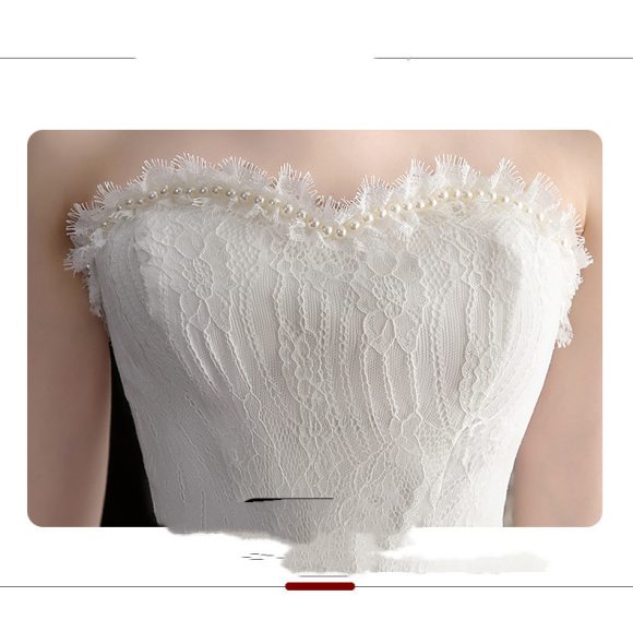 Short Front And Back Length Small Trailing Wedding Dress - Image 4