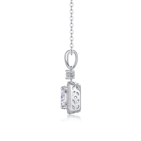 Innocent Mary Luxury Fashion Diamond Pendant Necklace Set With Mosan Diamond Silver Ornaments - Image 2