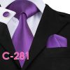 Solid Silk Mens Ties Neck Tie Set For Men Suits Tie Handker - Image 2