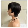 Short Straight Wig Women's Short Hair Head Cover Real Human Hair - Image 2