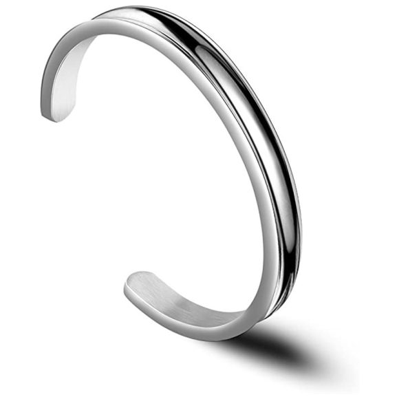 Stainless Steel C- Shaped Concave Open-ended Bracelet - Image 9