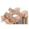 Bohemian Fashion Rhinestone Slippers Korean Style Platform High Heel - Image 4