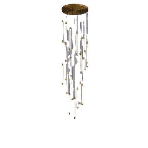 All Copper Duplex Staircase Long Chandelier - Image 4