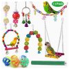 Parrot Combination Toy 10-Piece Set Wooden Bead Rotating Ladder Swing Stand Wooden Ladder Sepak Takraw Chewing Toy - Image 6