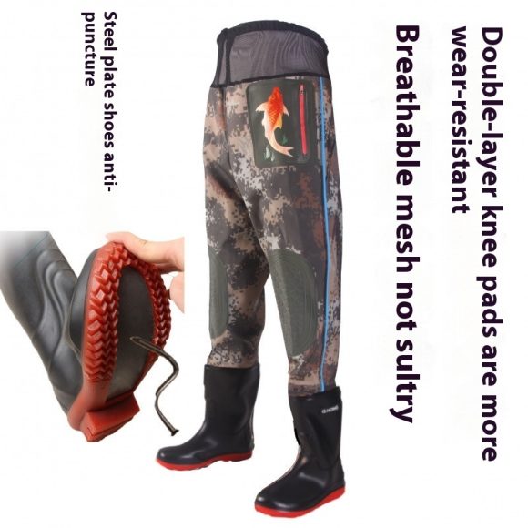 Men's Anti-piercing Thickened One-piece Fish Pants - Image 3