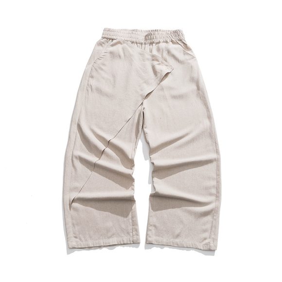 Cotton And Linen Casual Trousers Retro Plus Size Fashion Linen Men's Wide Leg Pants - Image 6