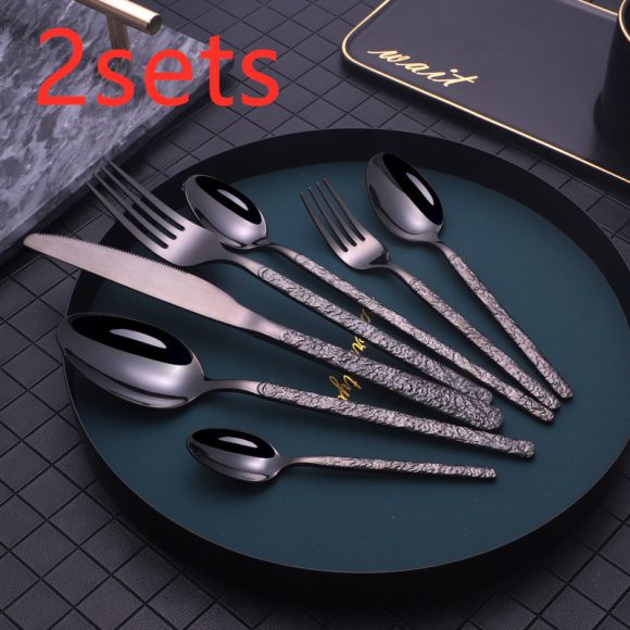 Embossed Textured Handle Steak Cutlery Western Cutlery - Image 4