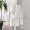 French Drape Low-cut Cinched Pleated Long Sleeve Shirt - Image 8