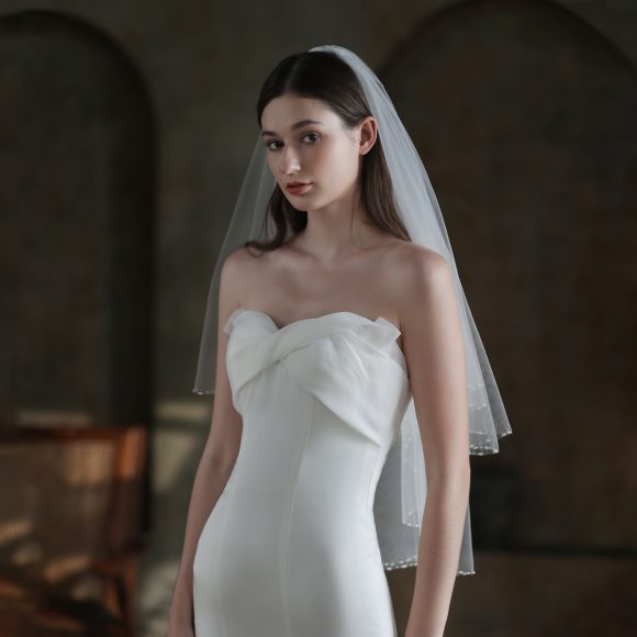 Exquisite Handmade Beaded Bridal Veil - Image 6