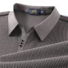 Vertical Texture Button Access Control Collar T-shirt - Image 2