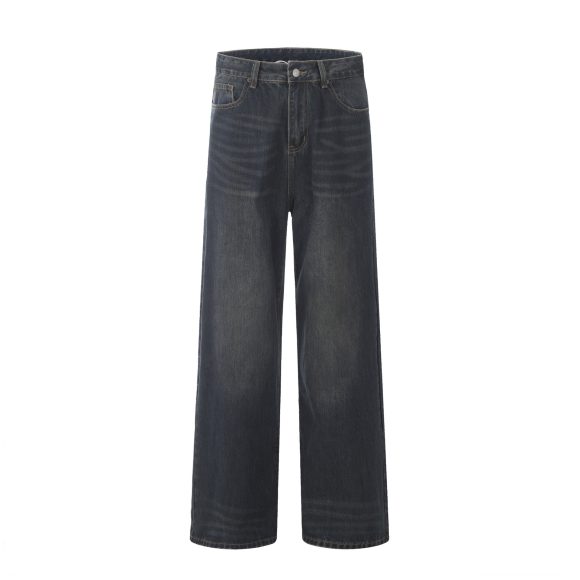 Retro Old Blue Jeans Washed Old Loose New Slimming - Image 2