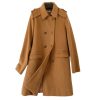 Korean Style Wool Double Breasted Coat For Women - Image 3